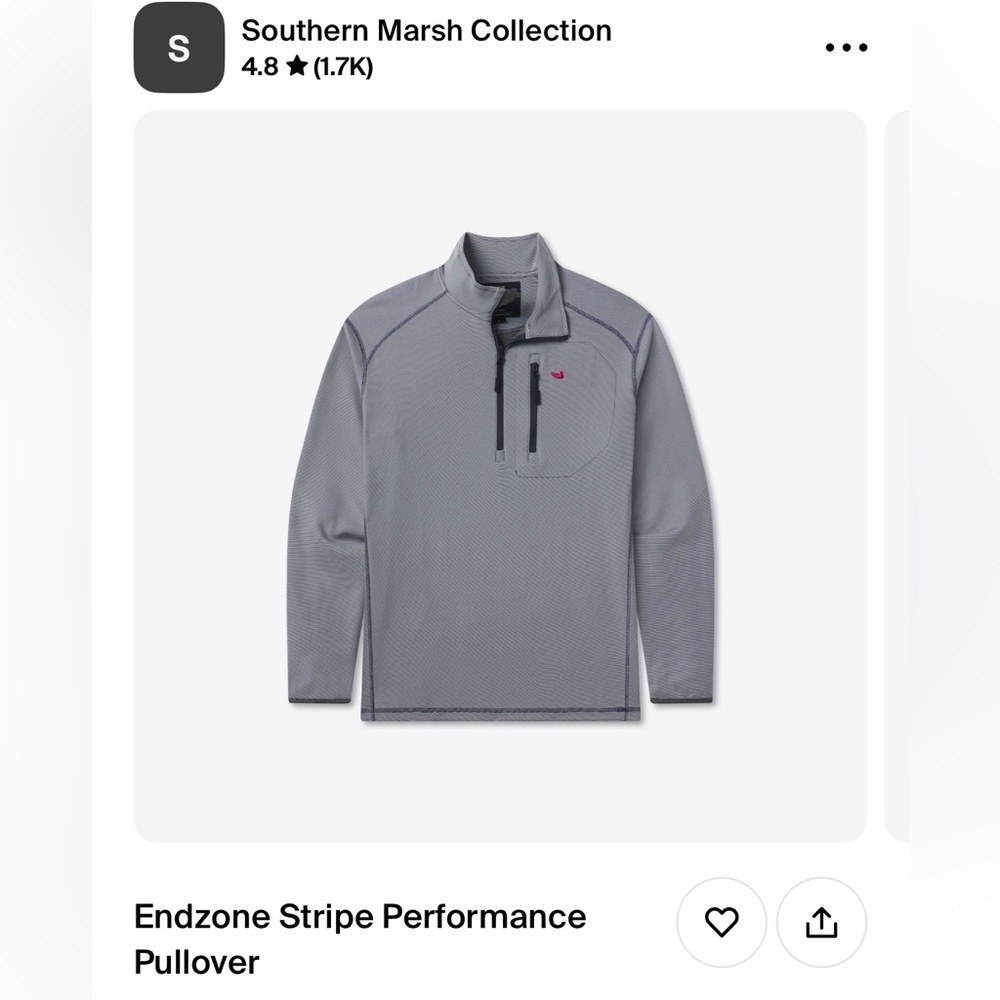 Southern Marsh Endzone Stripe Performance Pullover
